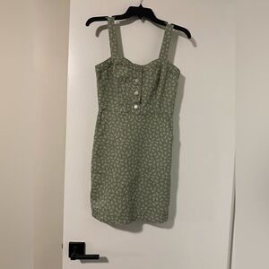 Green Floral Denim Dress - Women’s Size Small